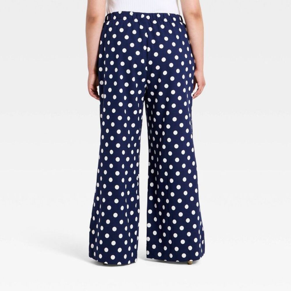 A New Day - Women's Luxe Linen Trousers - A New Day Navy Blue Blue - Picture 2 of 3